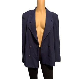 Plum Tree Canada Womens Buttoned Blazer Blue 9/10